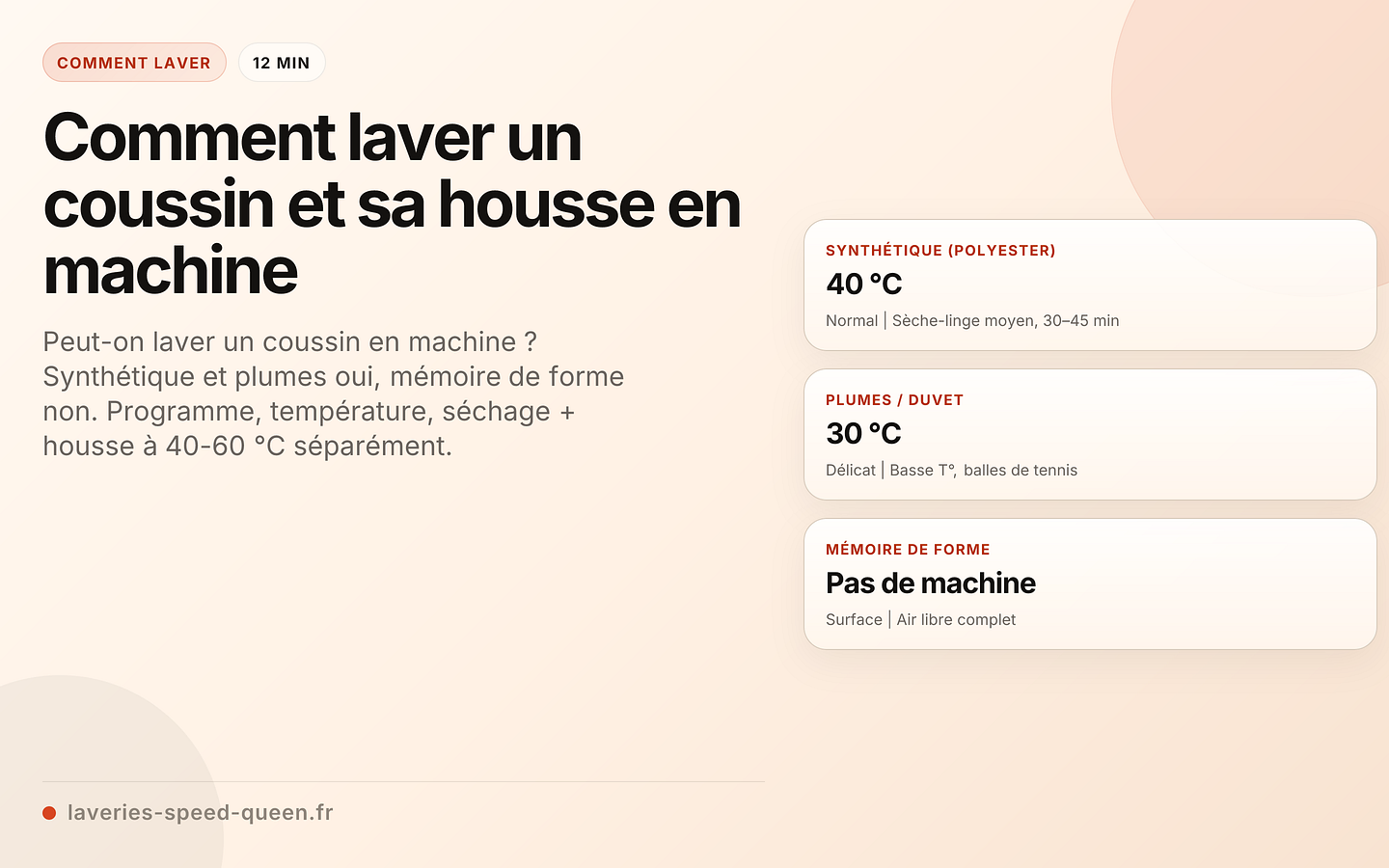 Comment laver un coussin et sa housse en machine