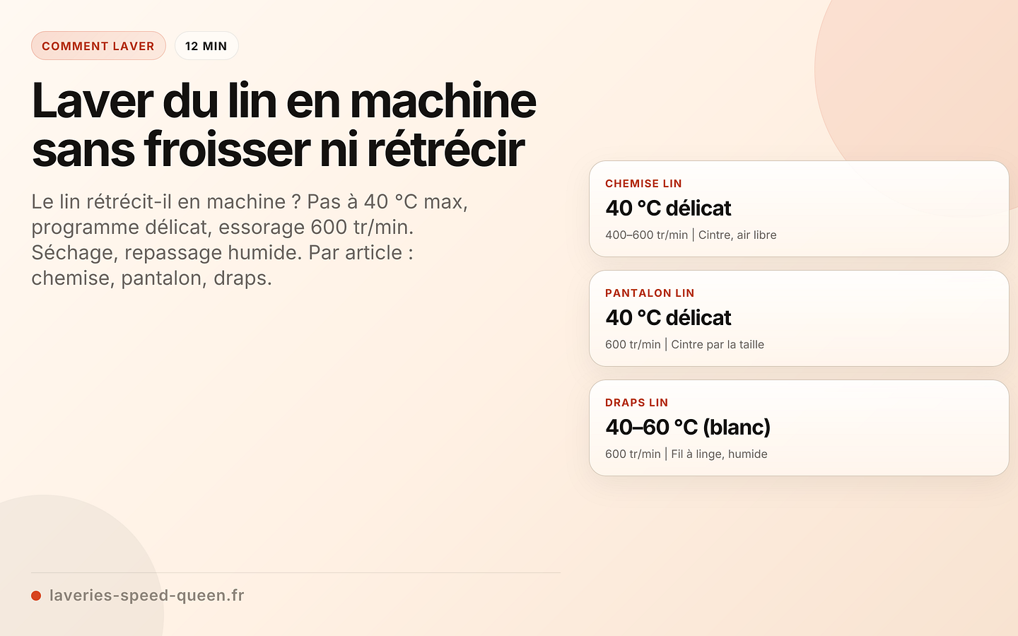Laver du lin en machine sans froisser ni rétrécir