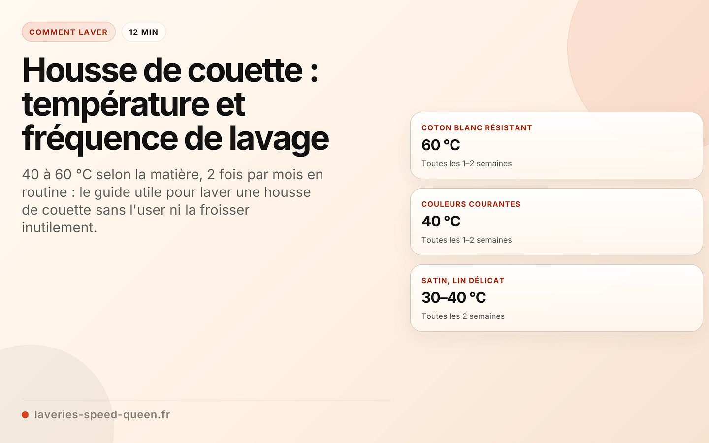 Housse de couette : température et fréquence de lavage