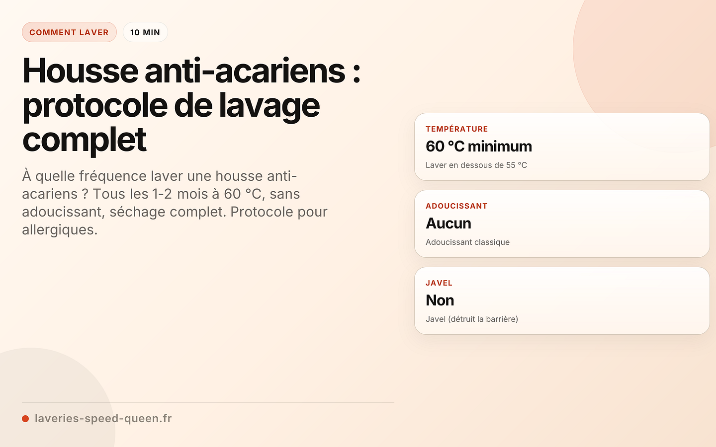 Housse anti-acariens : protocole de lavage complet