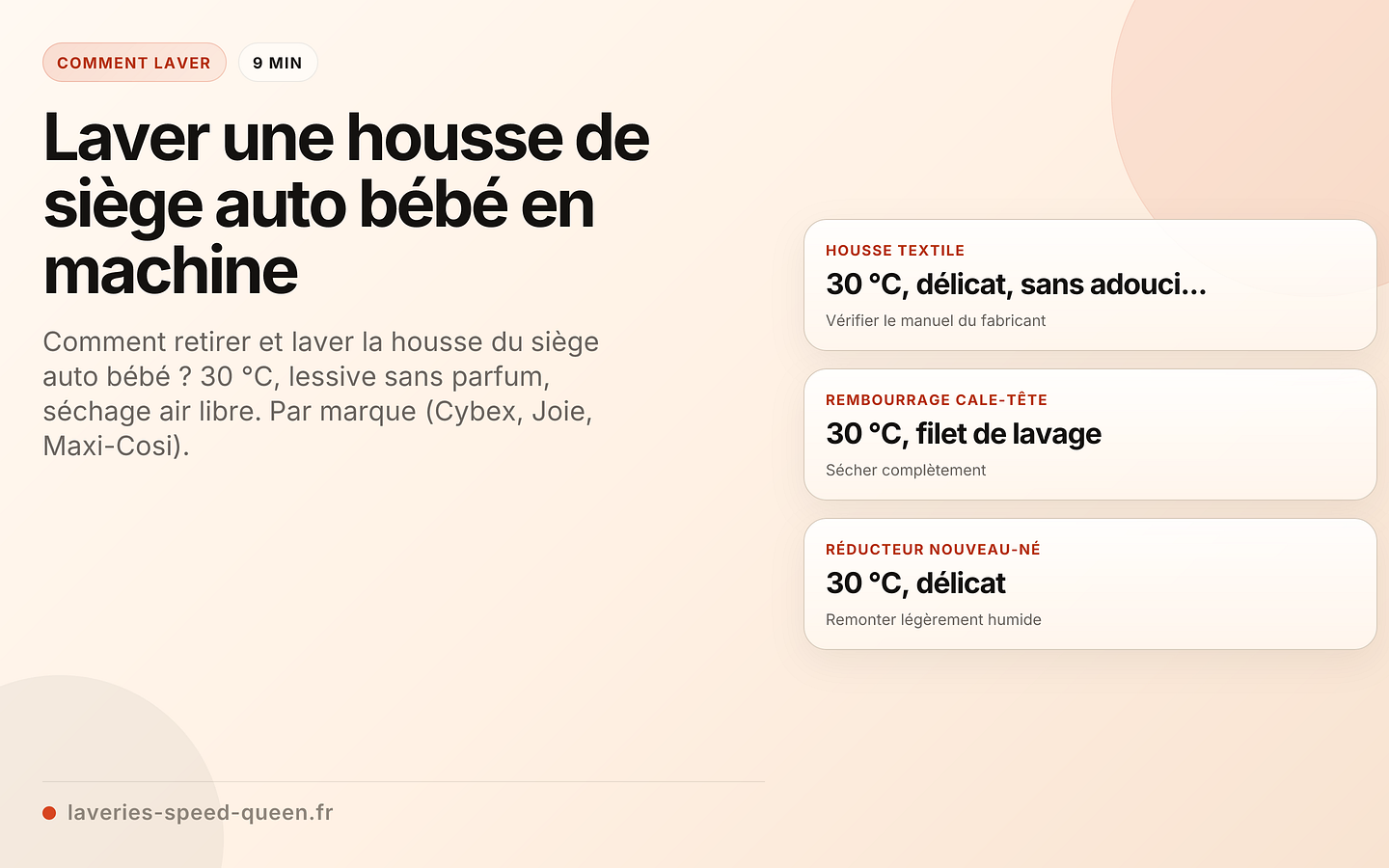 Laver une housse de siège auto bébé en machine