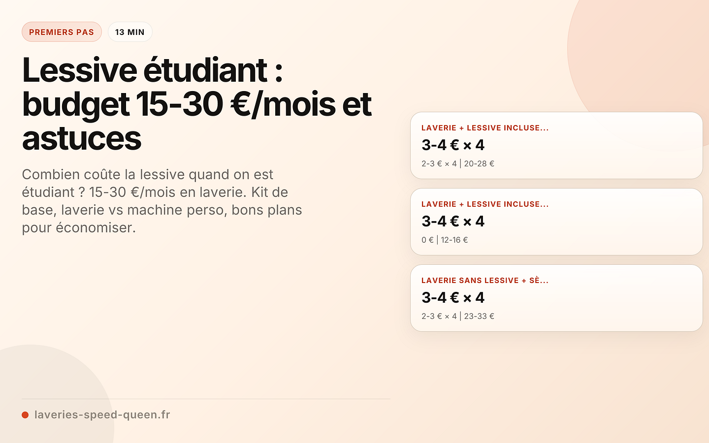 Lessive étudiant : budget 15-30 €/mois et astuces