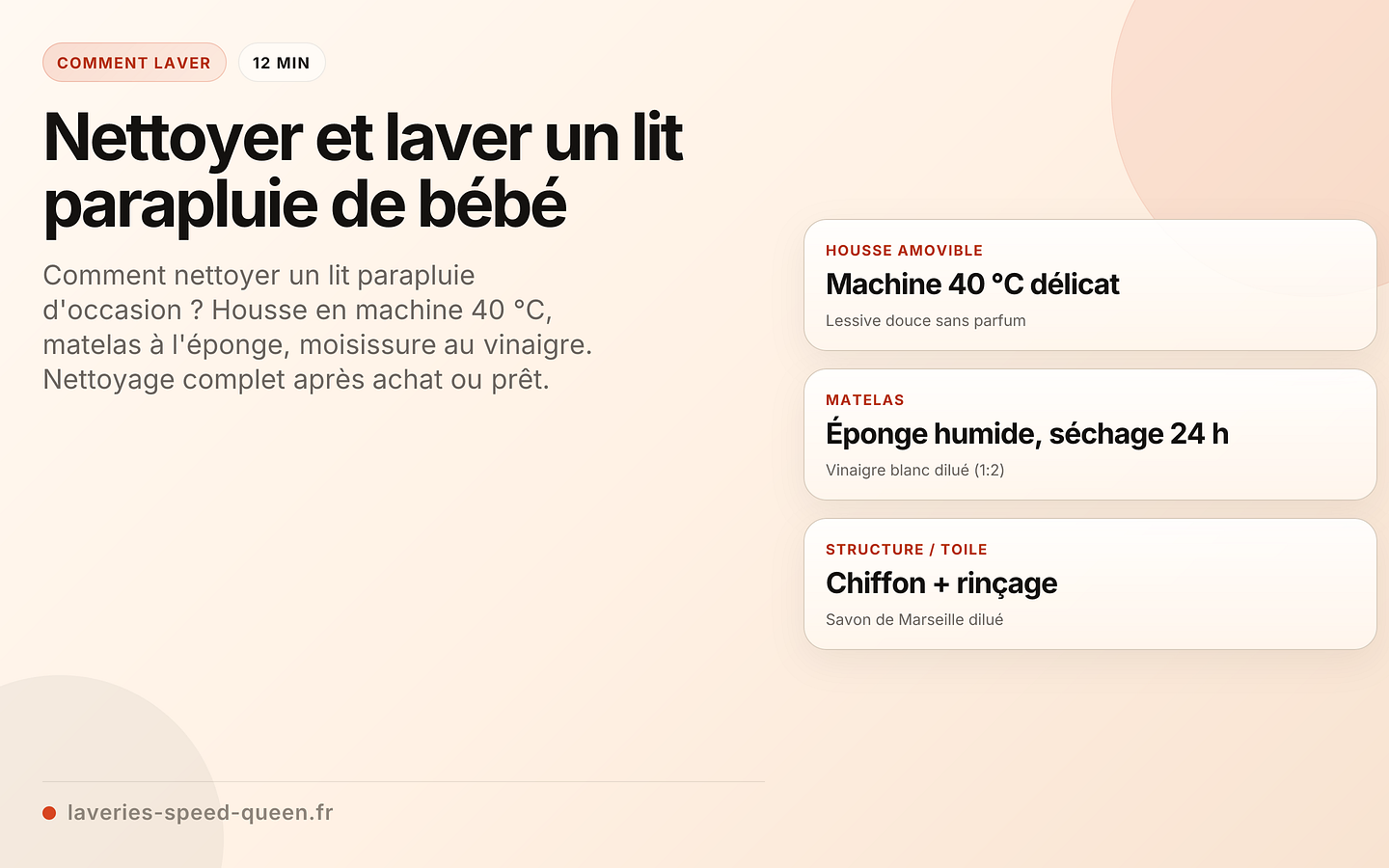 Nettoyer et laver un lit parapluie de bébé