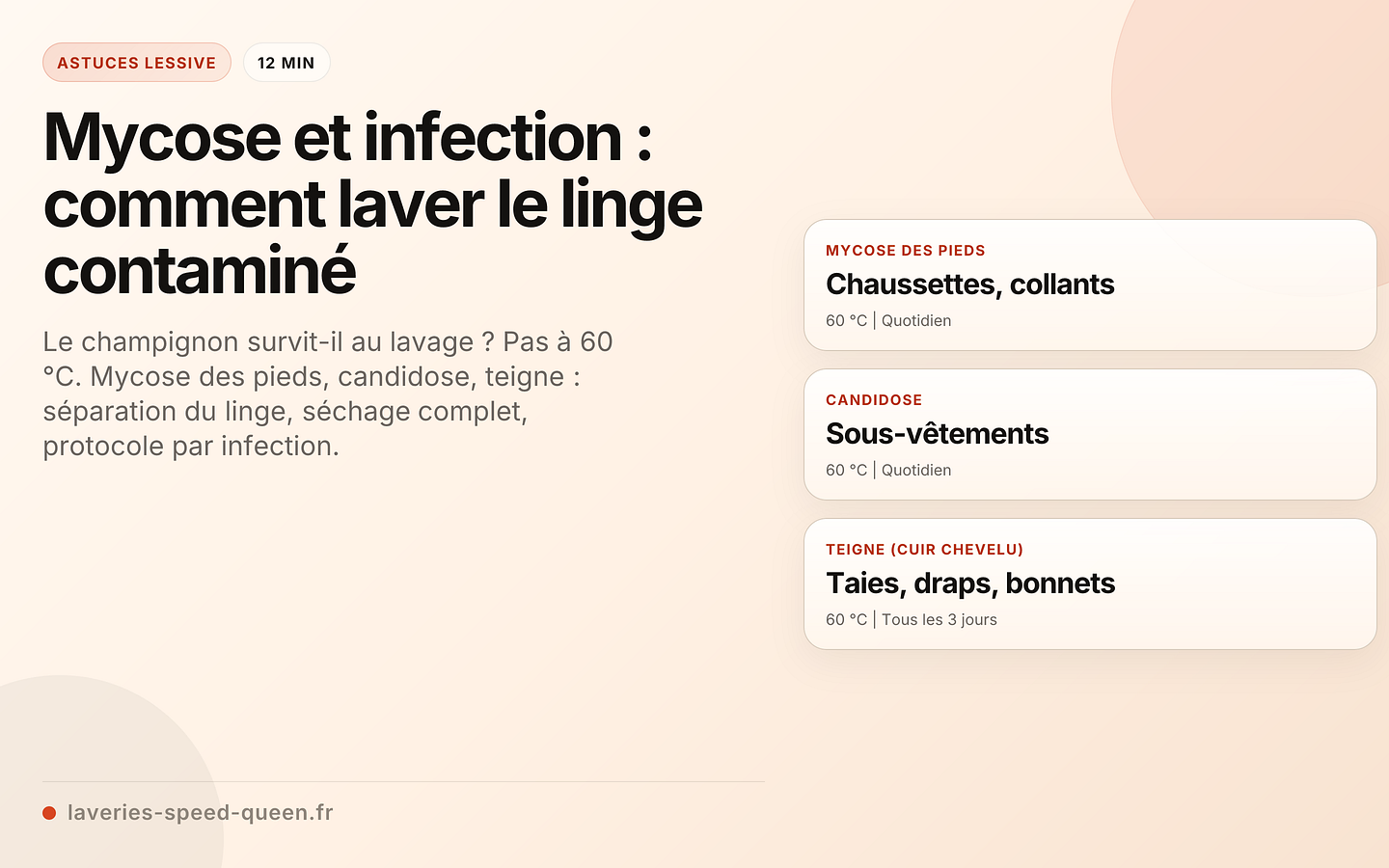 Mycose et infection : comment laver le linge contaminé