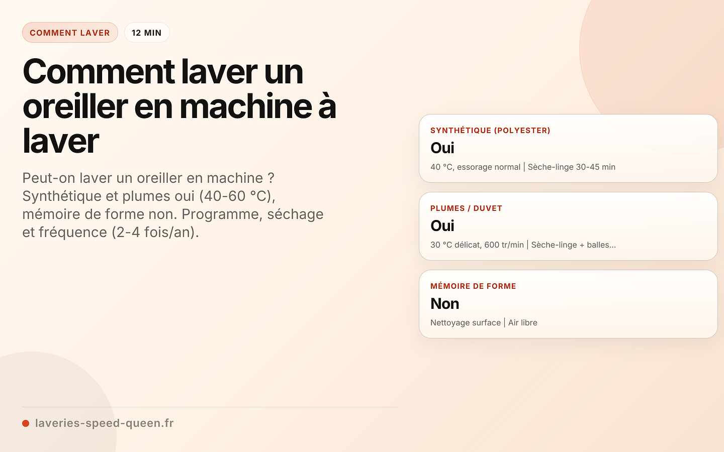 Comment laver un oreiller en machine à laver
