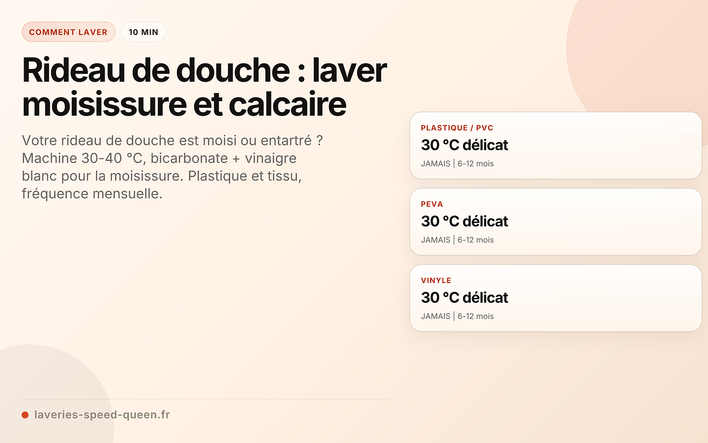 Rideau de douche : laver moisissure et calcaire