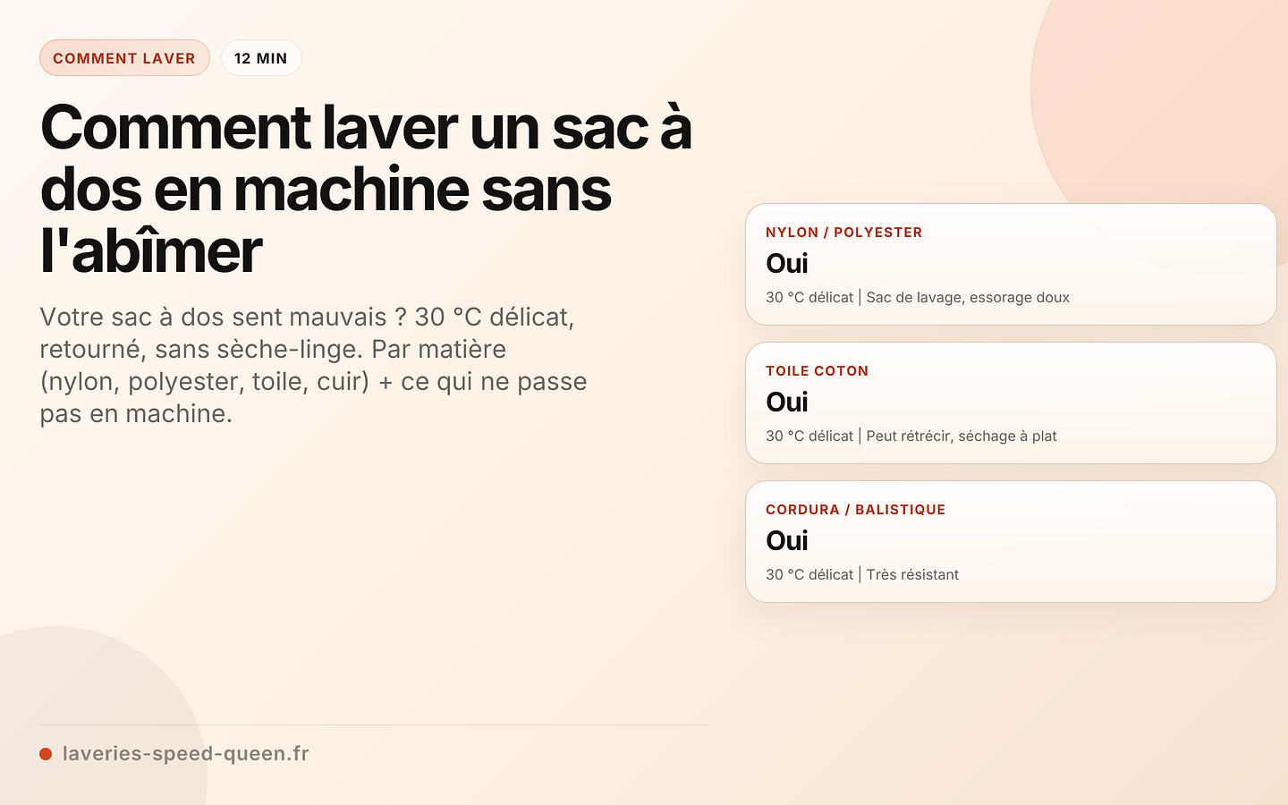 Comment laver un sac à dos en machine sans l'abîmer