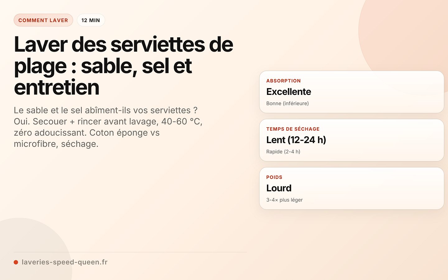 Laver des serviettes de plage : sable, sel et entretien