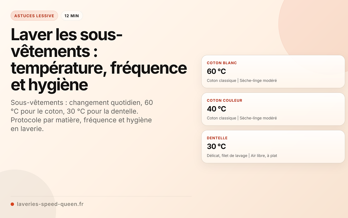 Laver les sous-vêtements : température, fréquence et hygiène