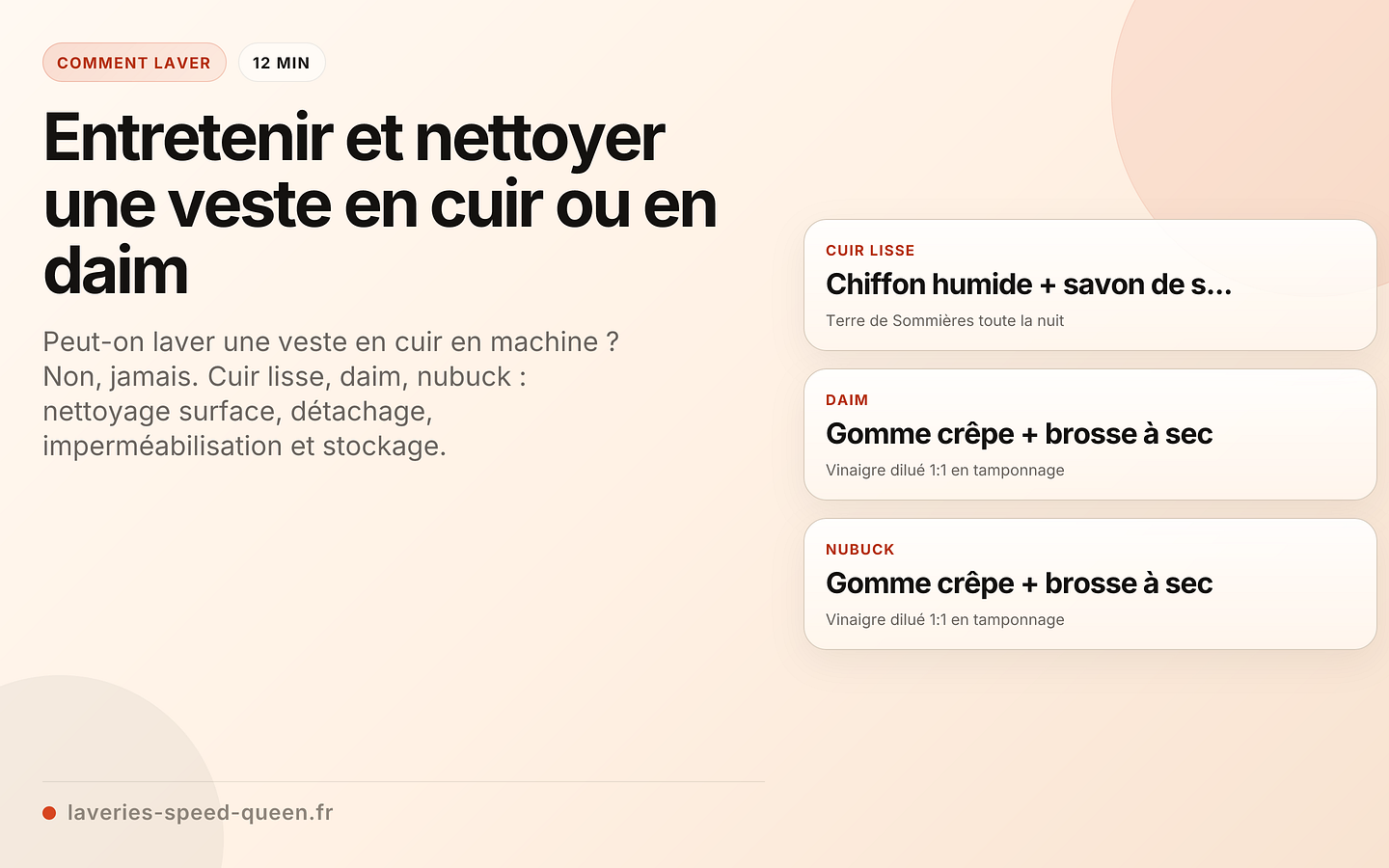 Entretenir et nettoyer une veste en cuir ou en daim