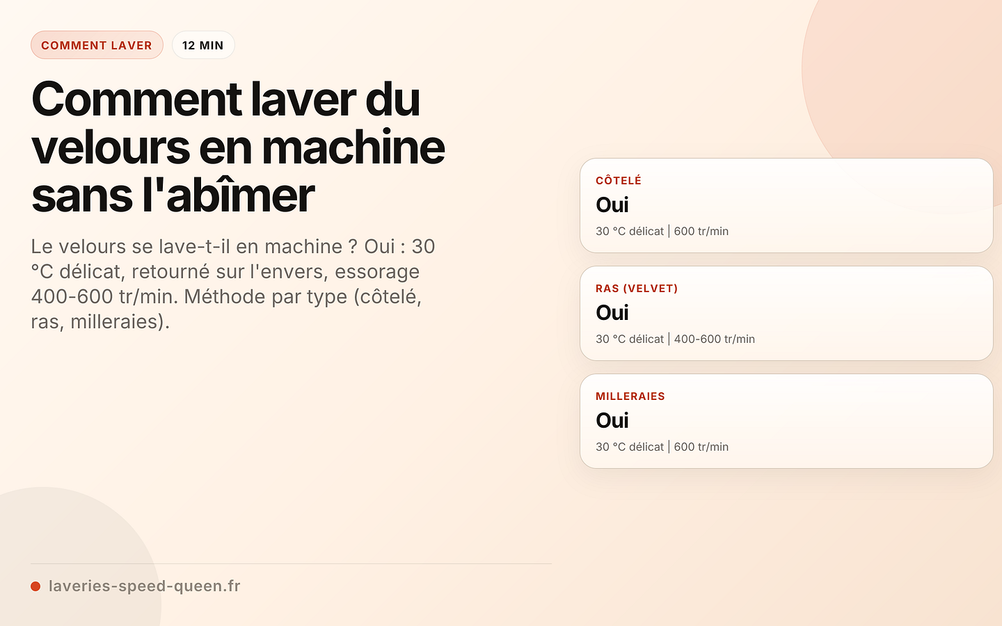 Comment laver du velours en machine sans l'abîmer