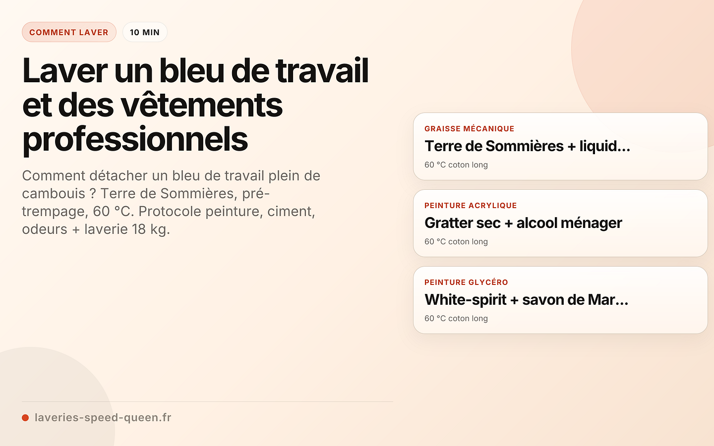 Laver un bleu de travail et des vêtements professionnels