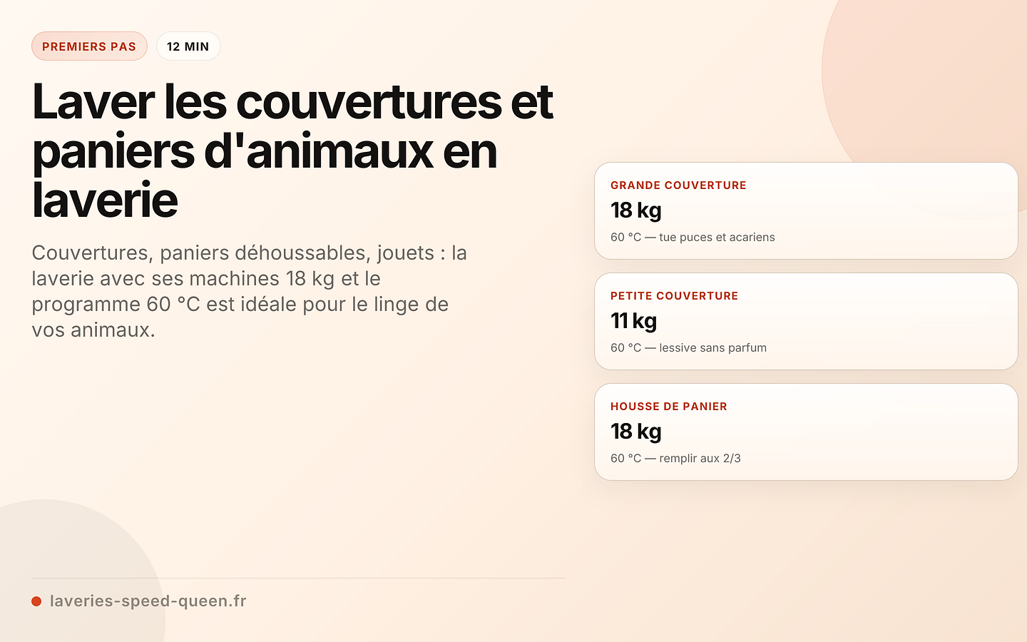 Laver les couvertures et paniers d'animaux en laverie