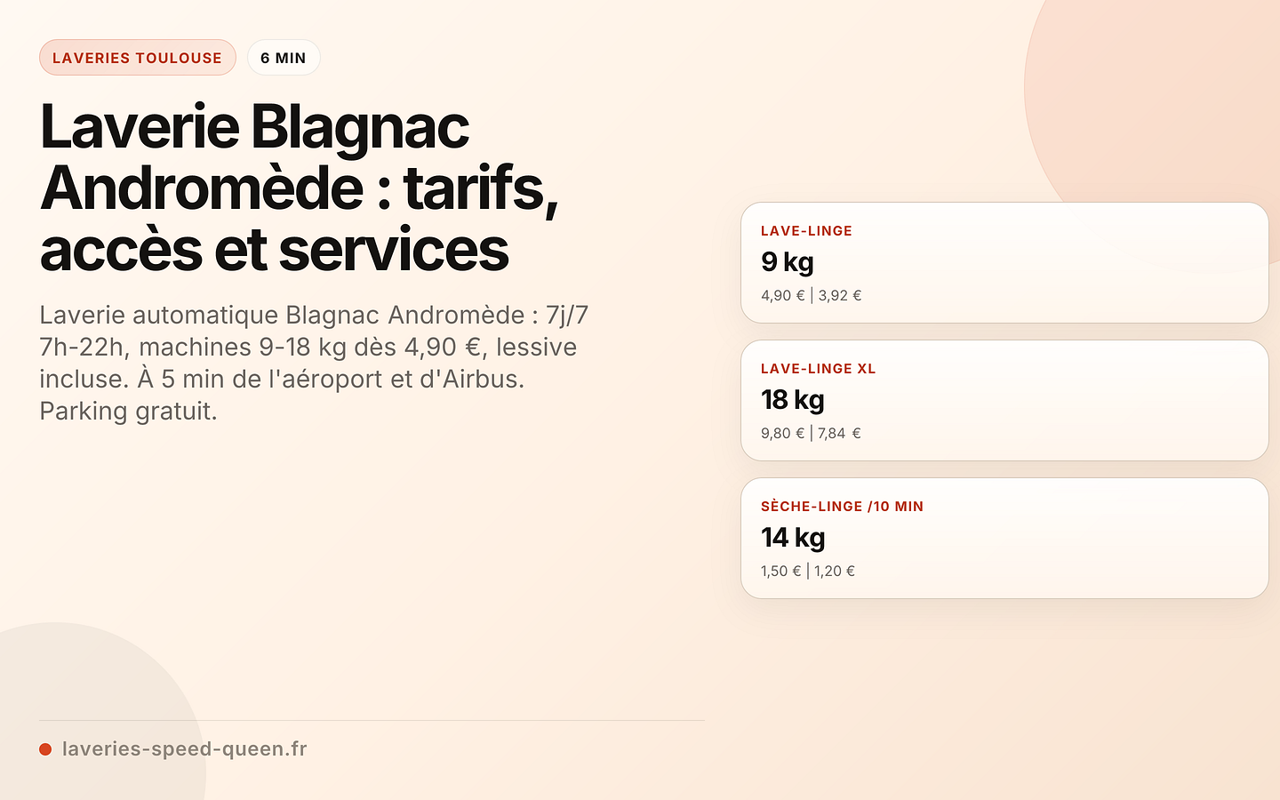 Laverie Blagnac Andromède : tarifs, accès et services