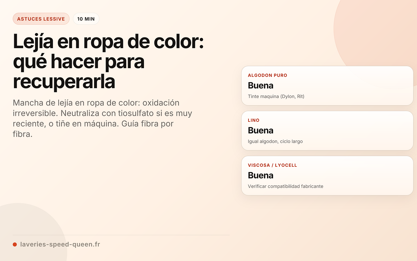 Protocolo para recuperar una mancha de lejía en ropa de color