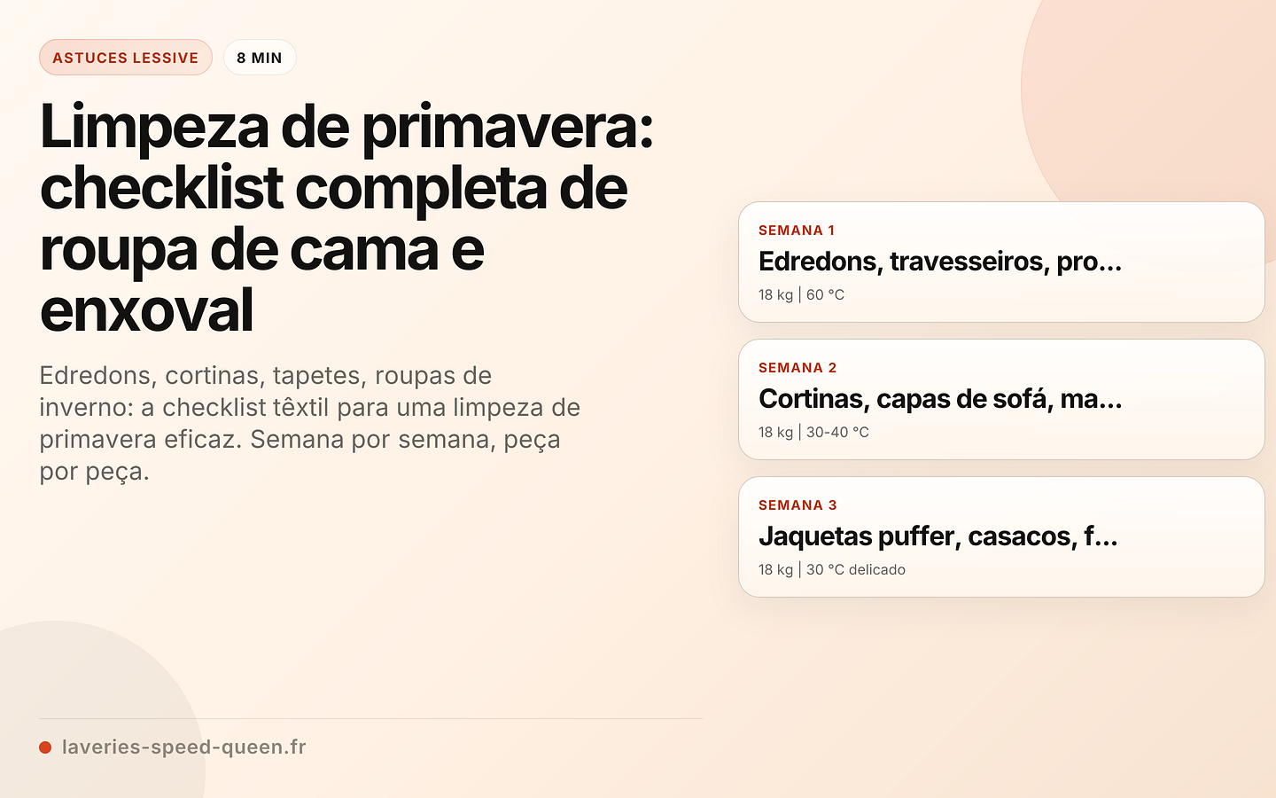 Limpeza de primavera: checklist completa de roupa de cama e enxoval