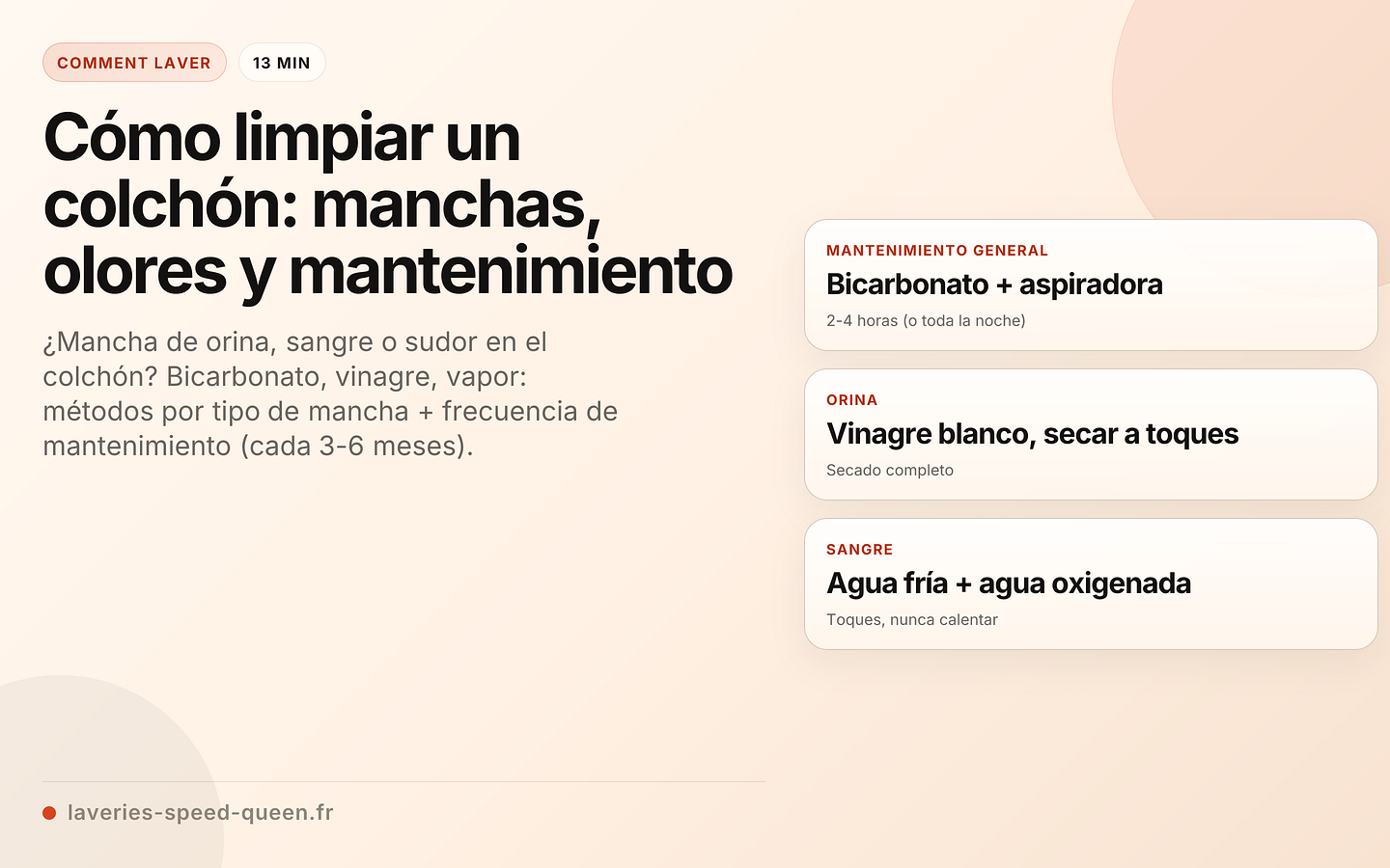 Cómo limpiar un colchón: manchas, olores y mantenimiento