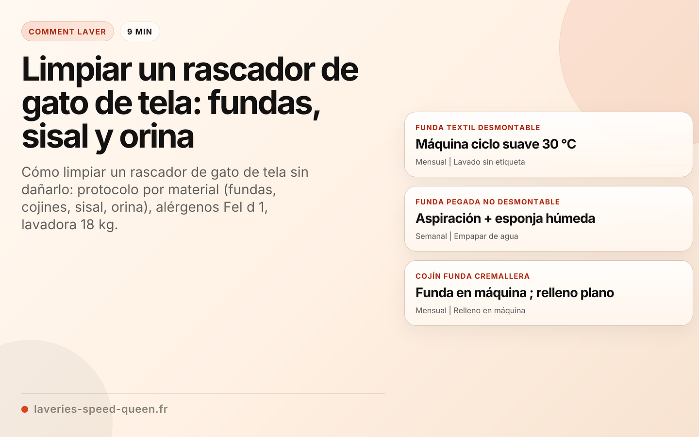 Limpiar un rascador de gato de tela: fundas, sisal y orina