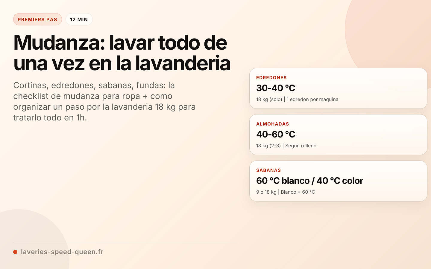 Checklist de ropa de cama para la lavanderia