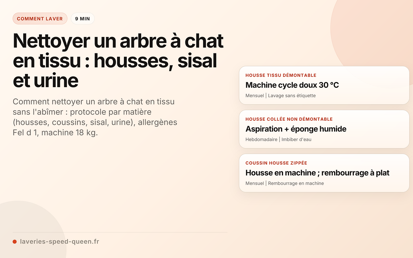 Arbre à chat en tissu avec housses démontables prêtes au lavage