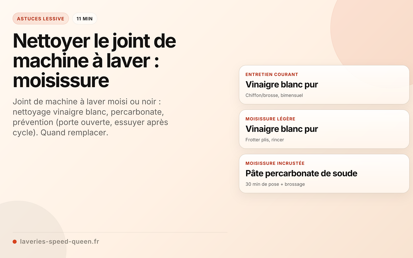 Nettoyer le joint de machine à laver : moisissure