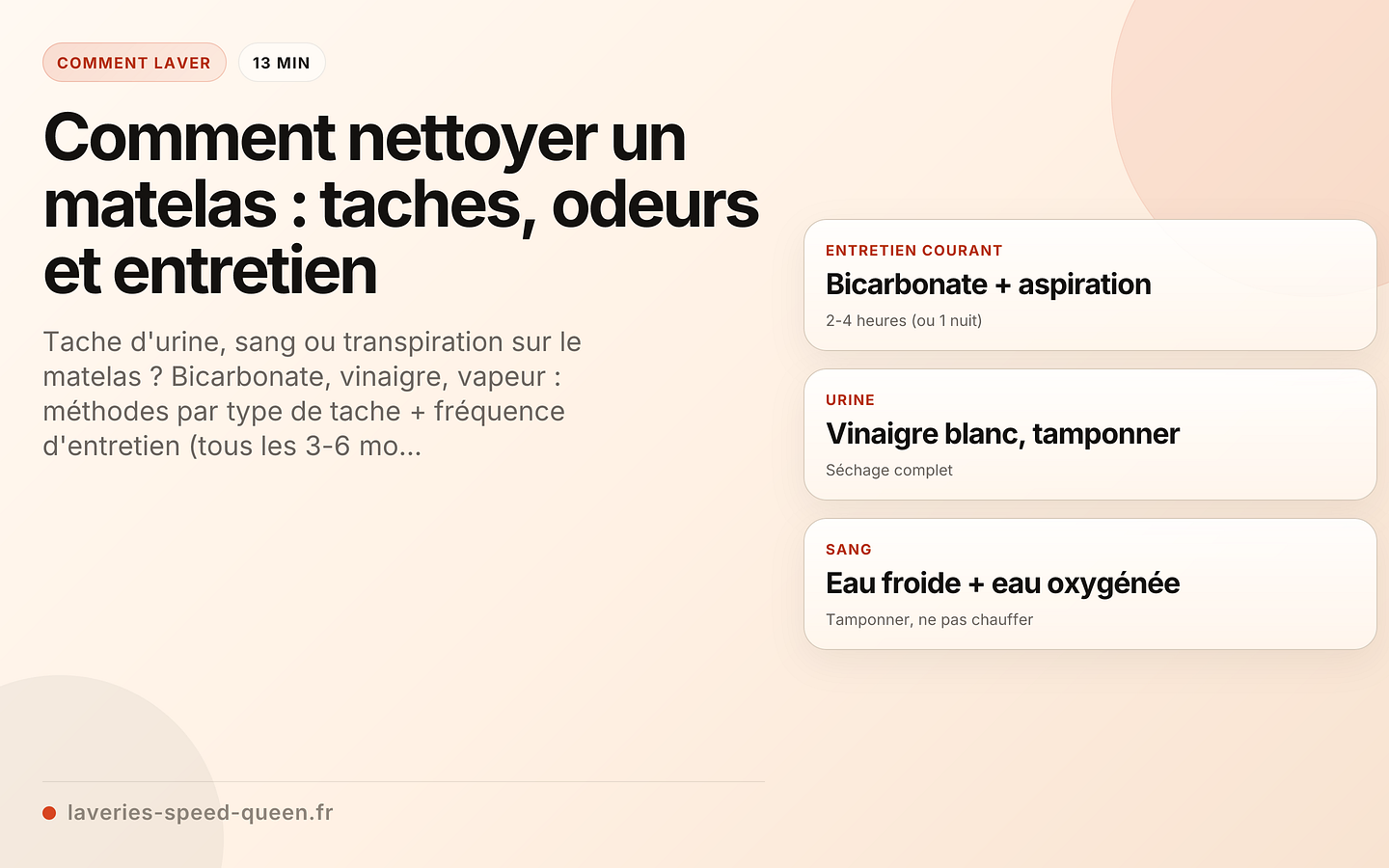 Comment nettoyer un matelas : taches, odeurs et entretien