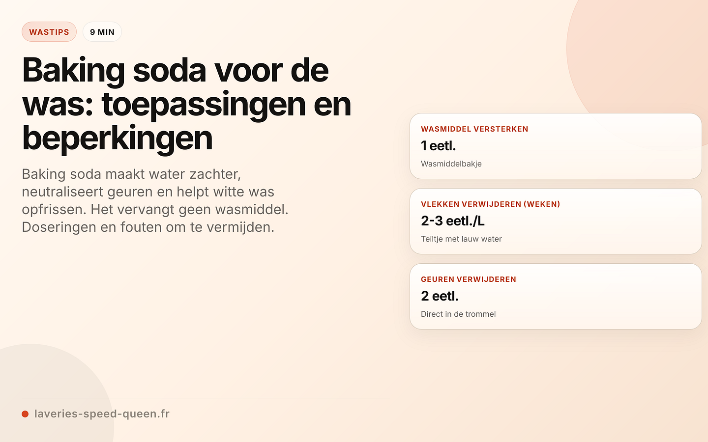 Baking soda: dosering voor de was