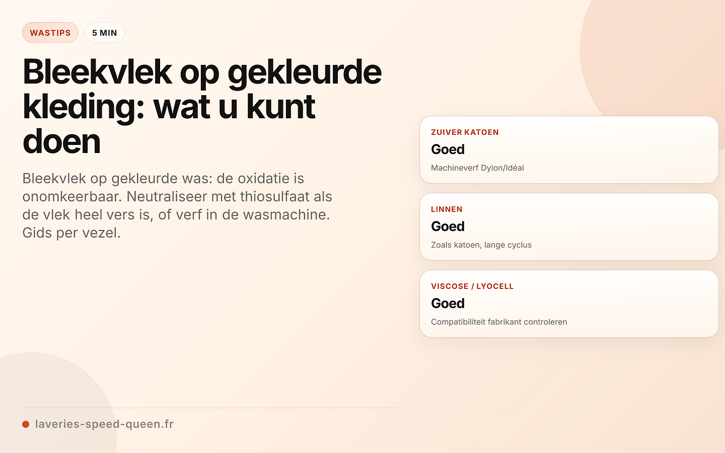 Stappenplan om een bleekvlek op gekleurde kleding te herstellen