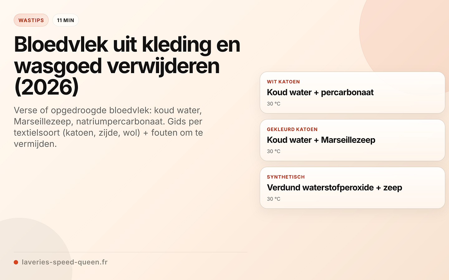 Bloed verwijderen per soort stof