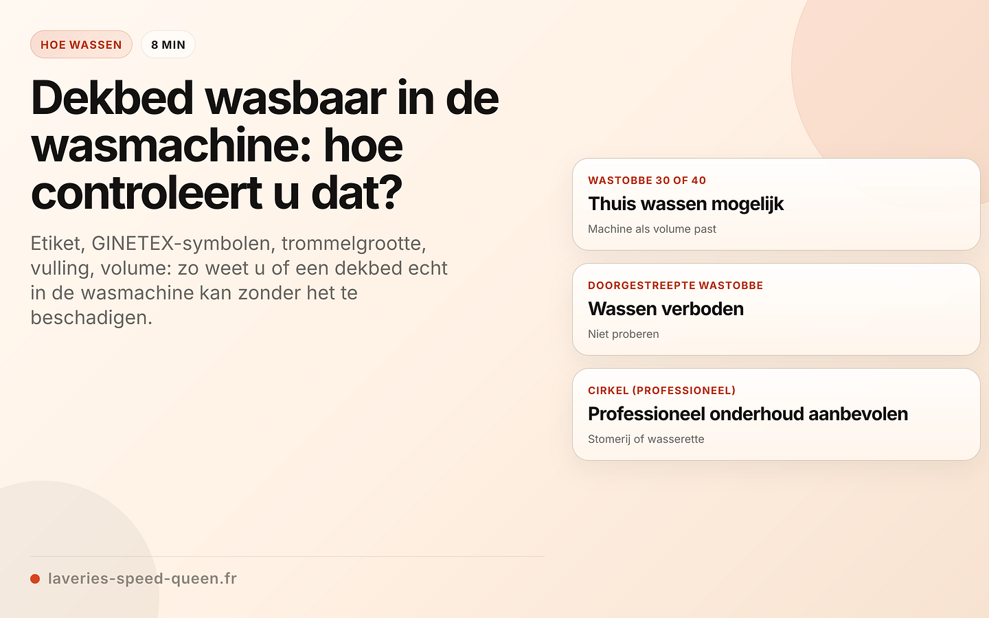 Controleren of een dekbed in de wasmachine kan