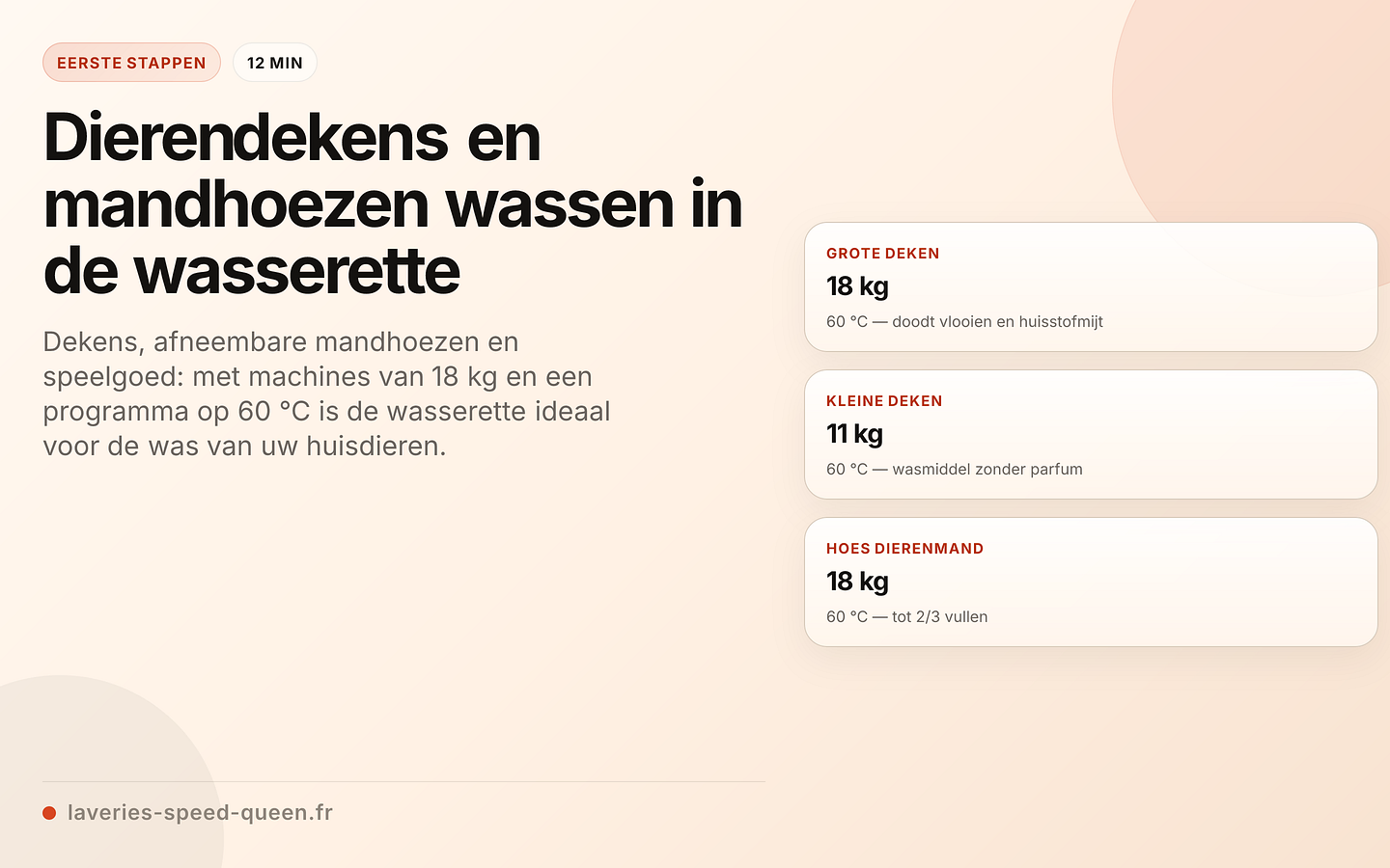 Textiel van huisdieren wassen in de wasserette
