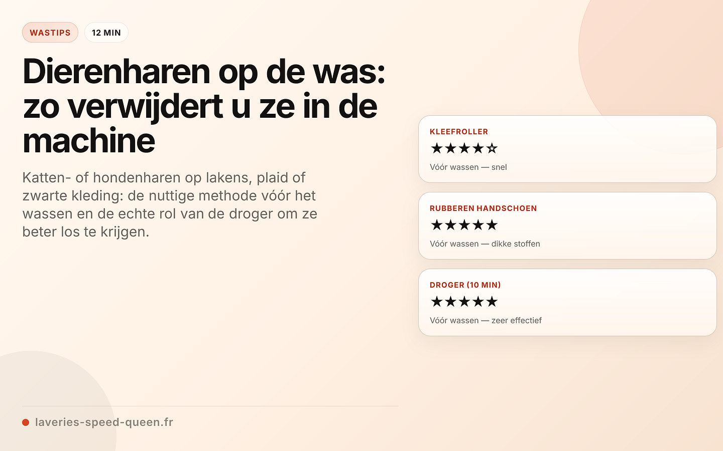 Dierenharen uit de was verwijderen
