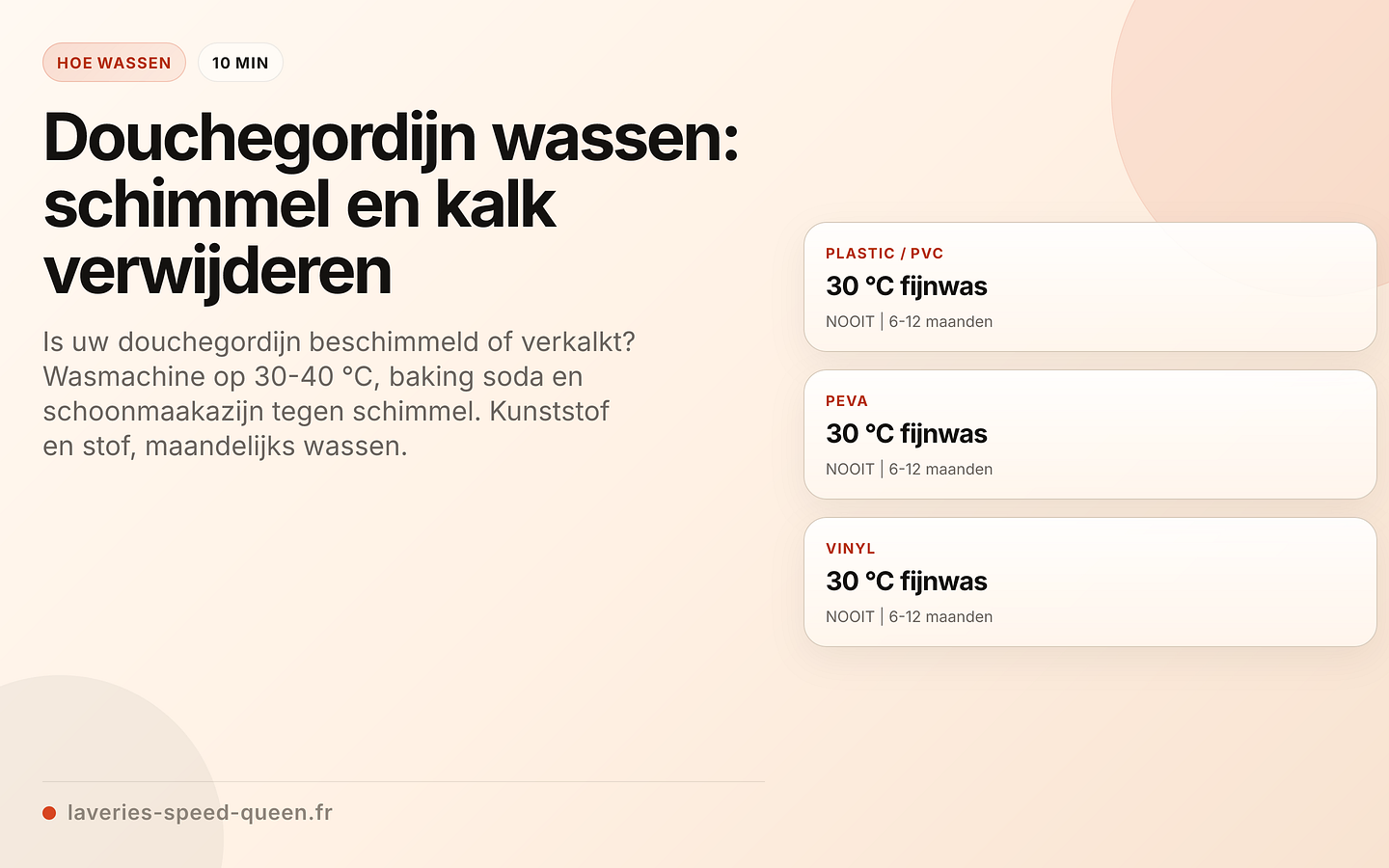 Douchegordijn: wassen per materiaal