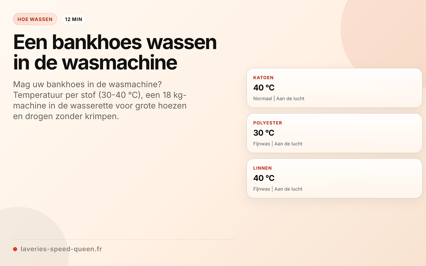 Bankhoes wassen per stofsoort