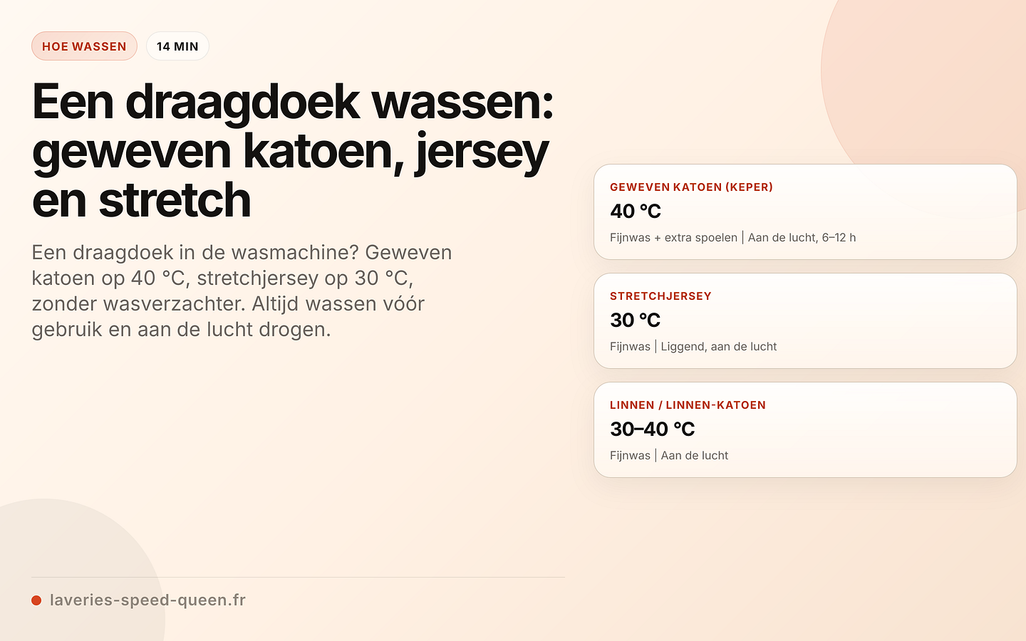 Een draagdoek wassen per stofsoort