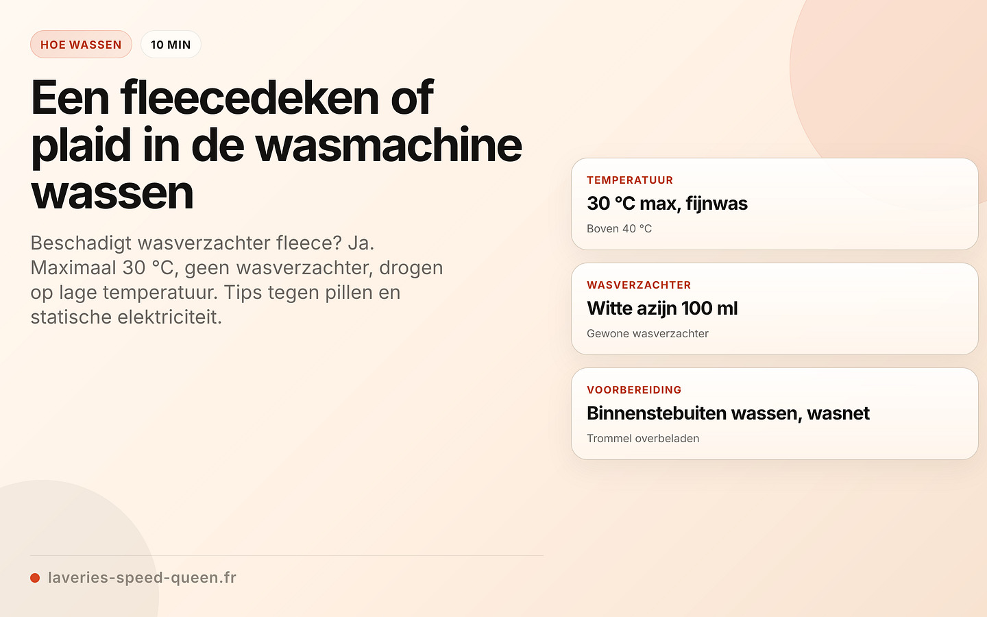 Fleece en plaids wassen: de regels