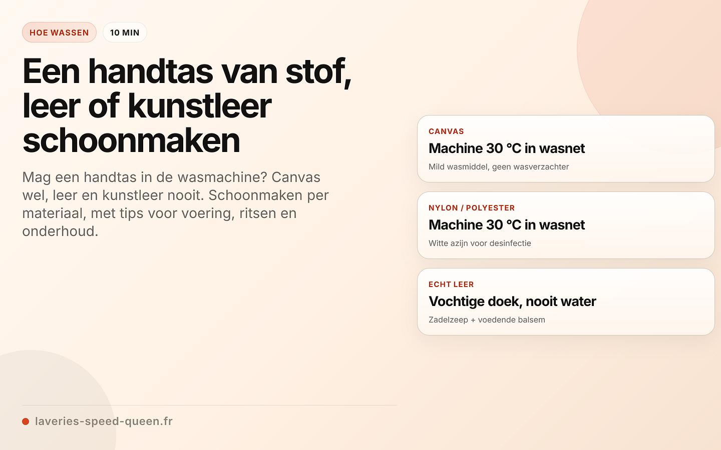 Een handtas schoonmaken volgens het materiaal