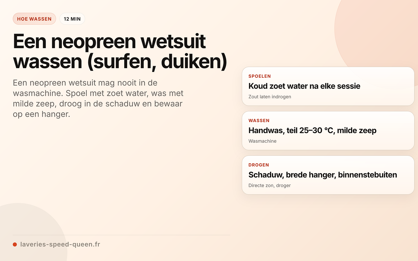 Onderhoud van een neopreen wetsuit