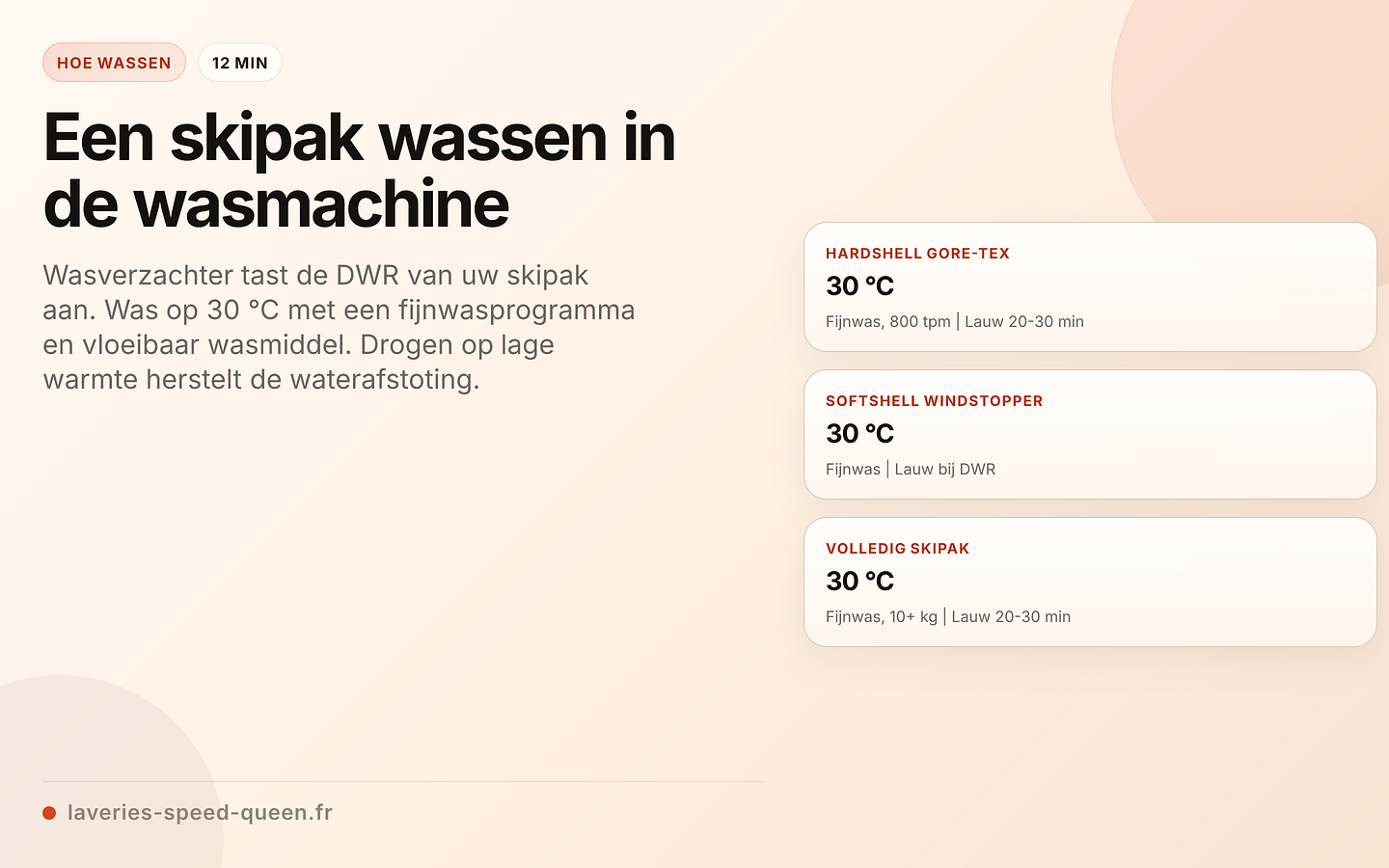 Wasadvies per type skipak