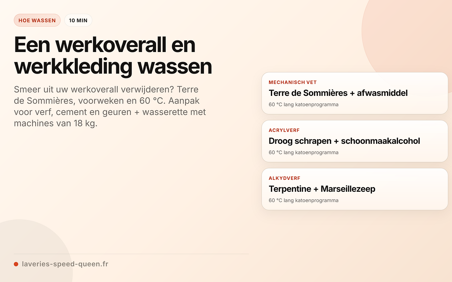 Vlekken uit werkoveralls verwijderen