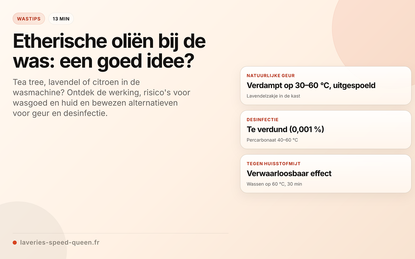 Etherische oliën in de wasmachine: beloften en werkelijkheid