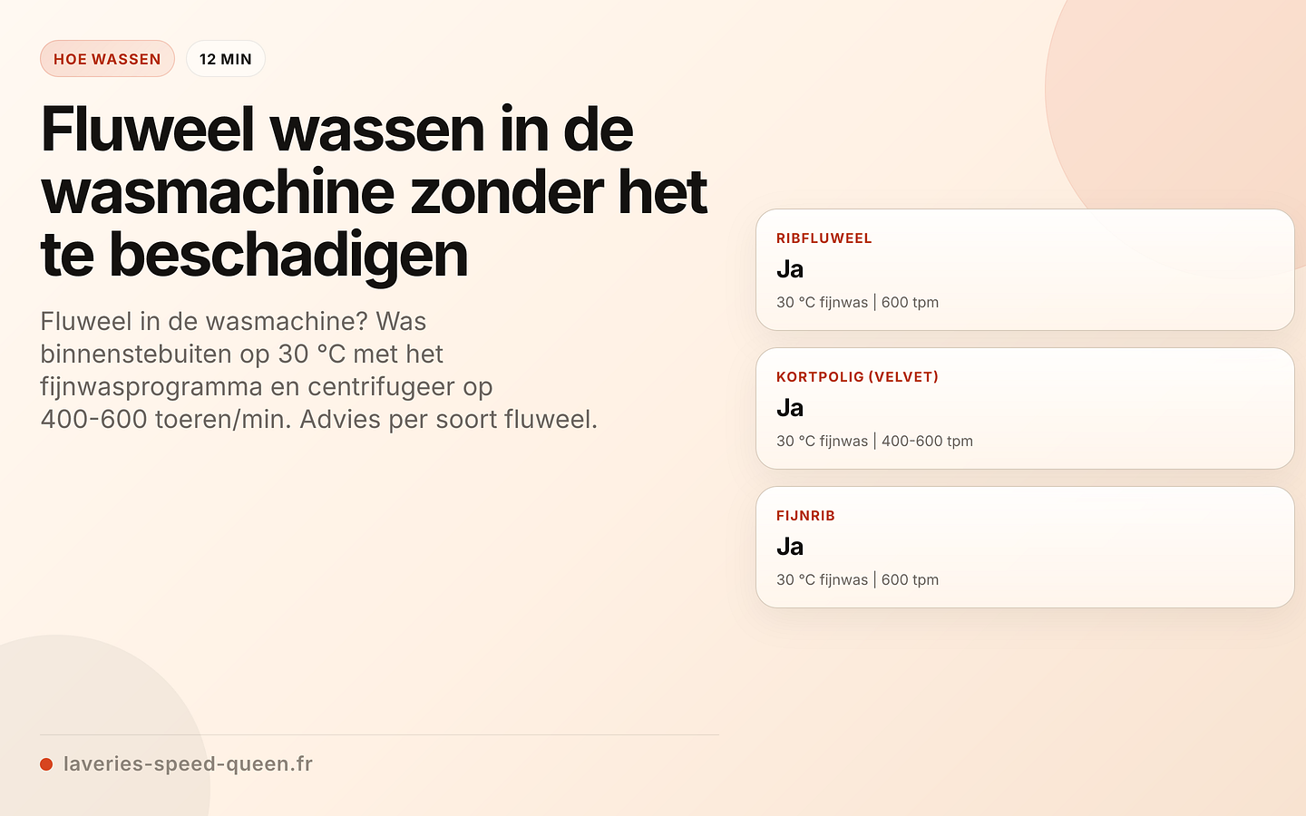 Wasadvies per soort fluweel