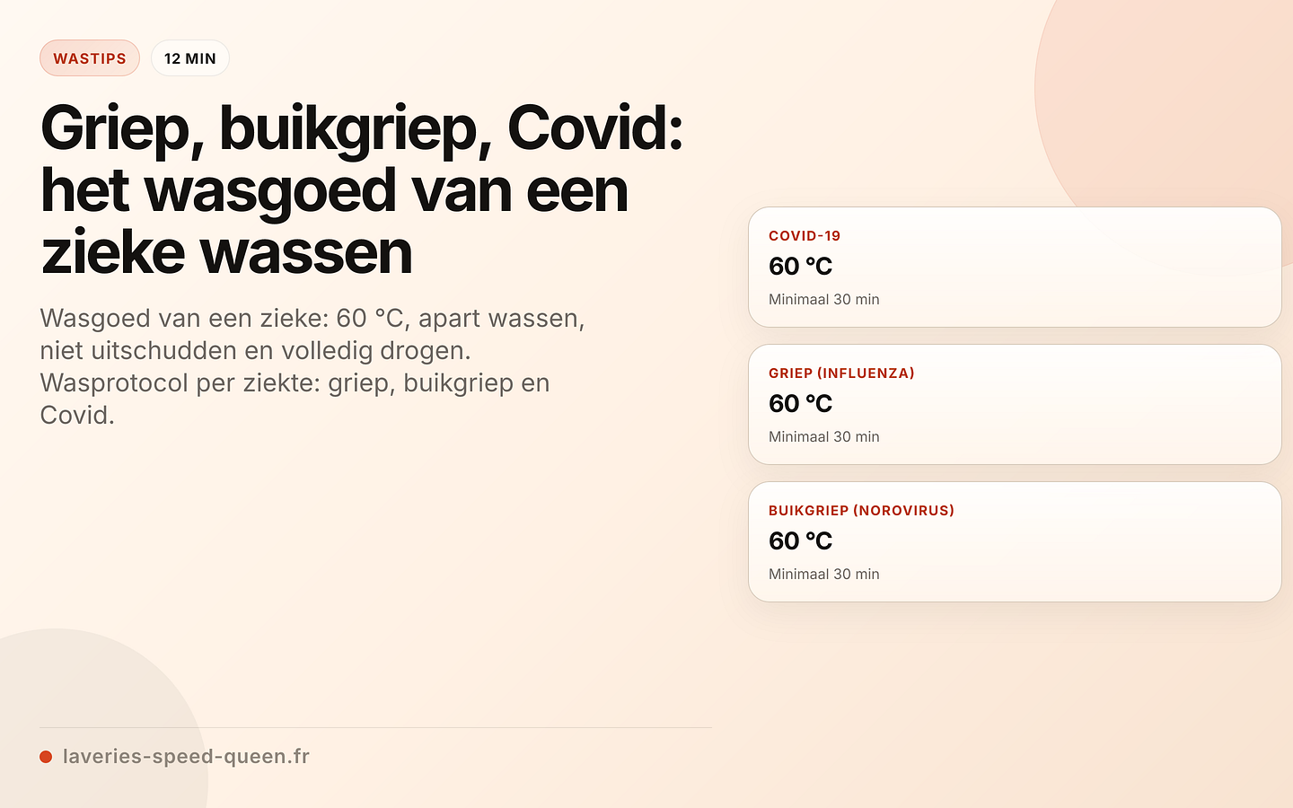 Hygiënisch wassen per ziekteverwekker
