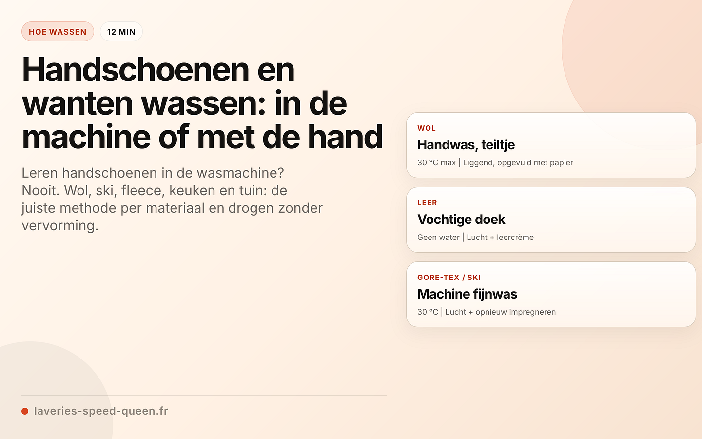 Handschoenen en wanten wassen per materiaal