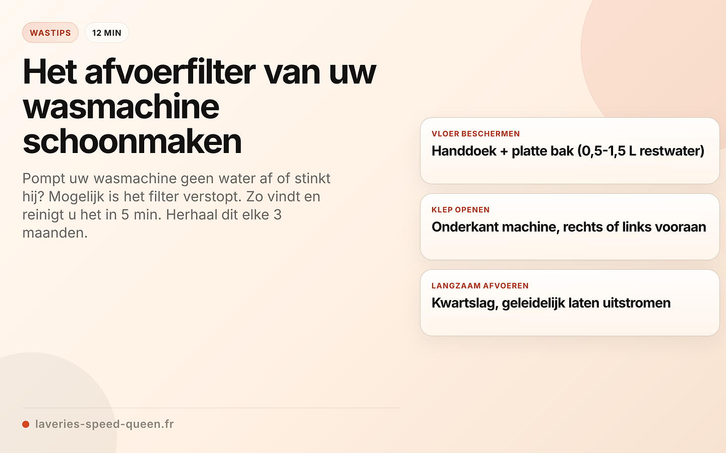 Het afvoerfilter schoonmaken