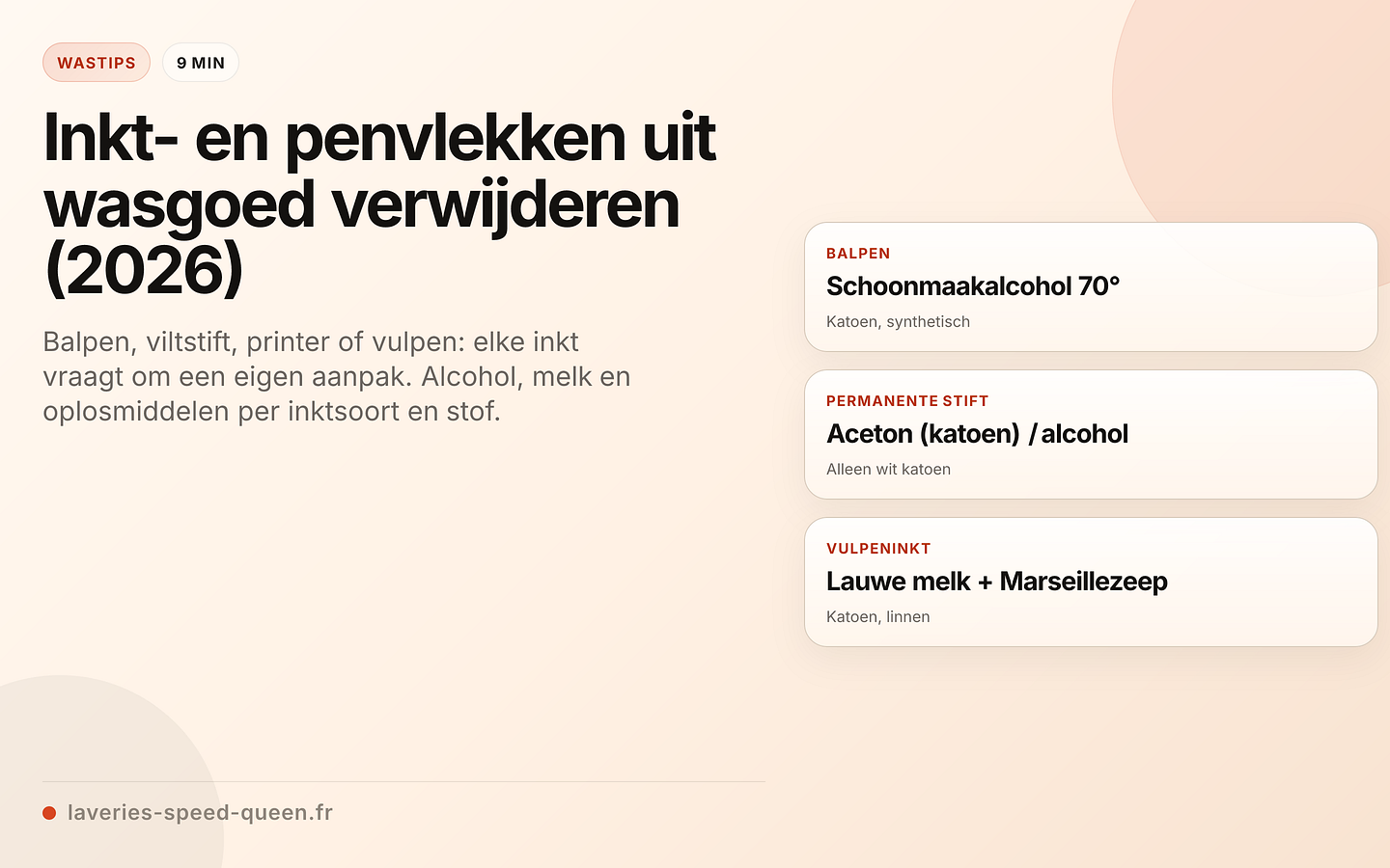 Inktvlekken verwijderen per soort pen