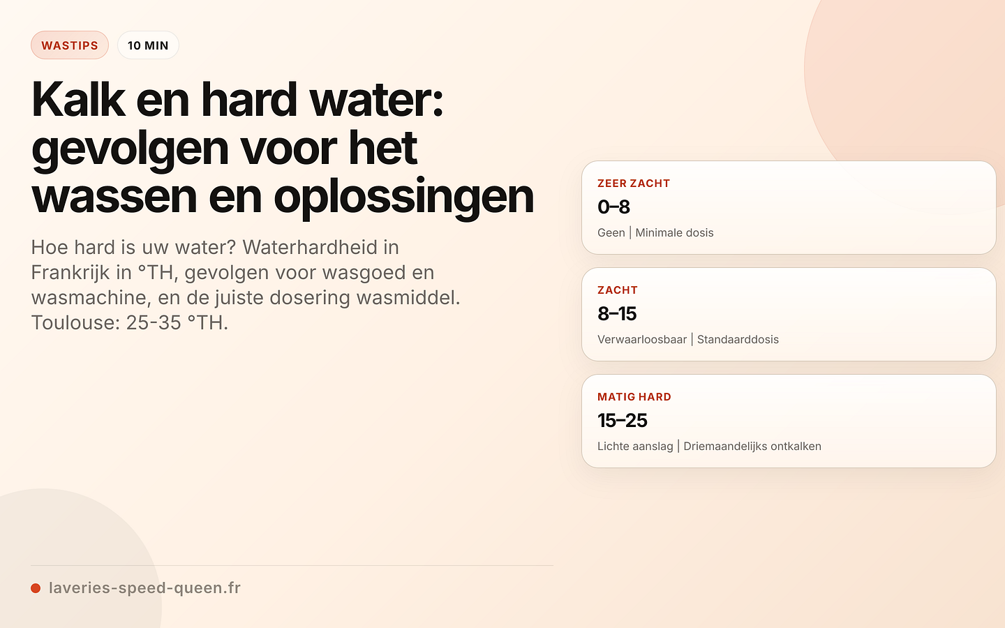 Waterhardheid en de gevolgen voor het wassen