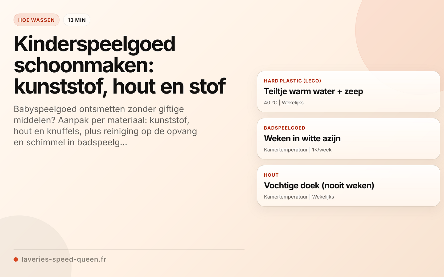Speelgoed schoonmaken per materiaal