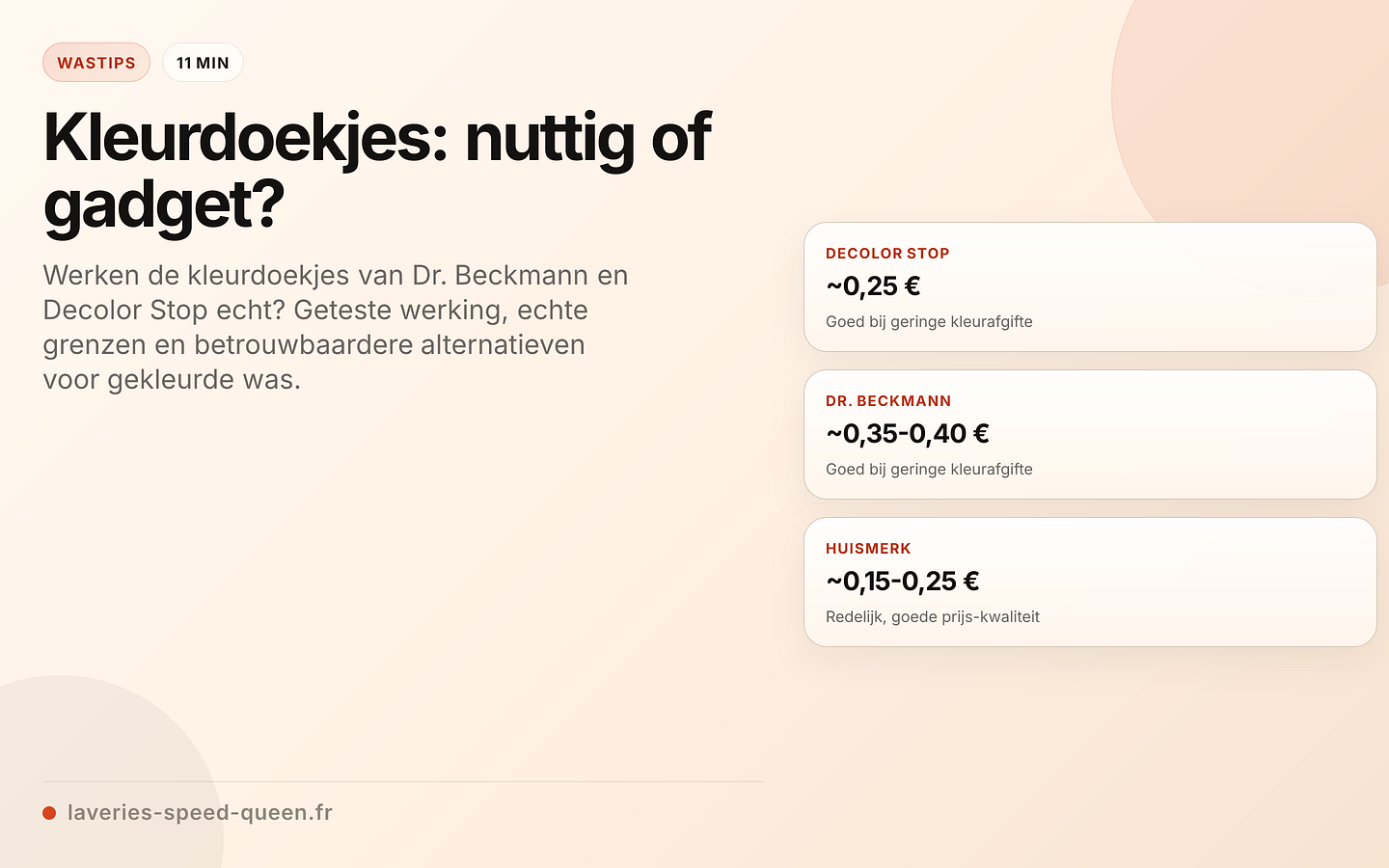Kleurdoekjes: vergelijking