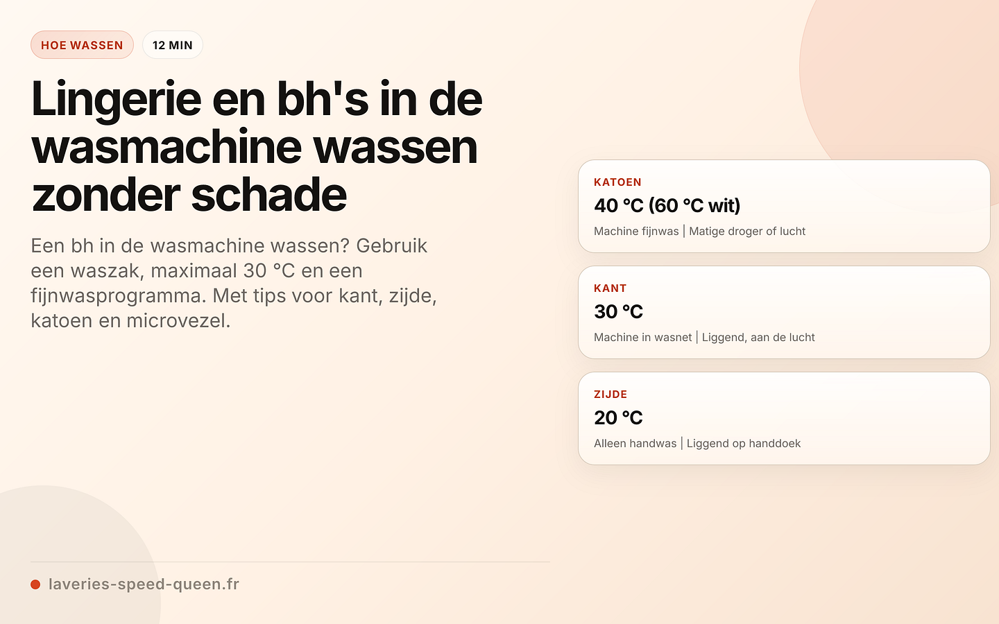 Lingerie wassen per materiaal